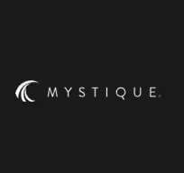 A black and white logo of mystique.